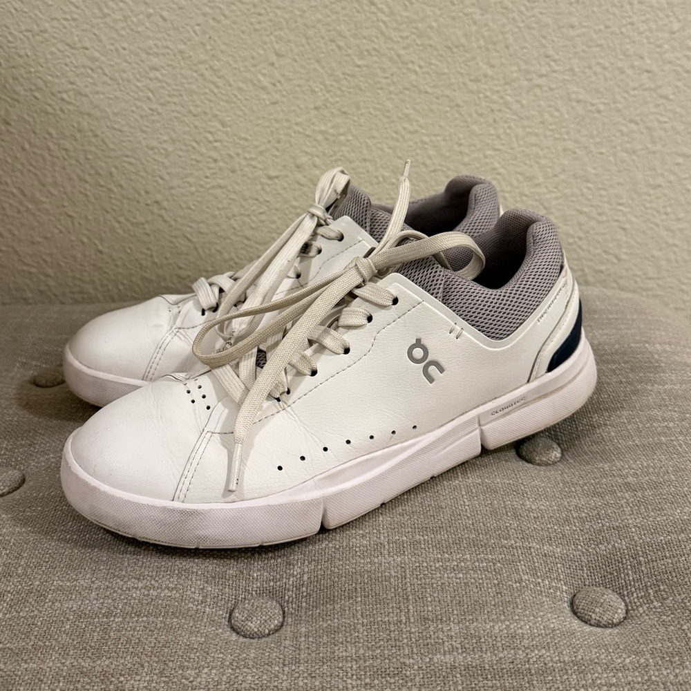 On Running White and Gray Women's Athletic Sneakers